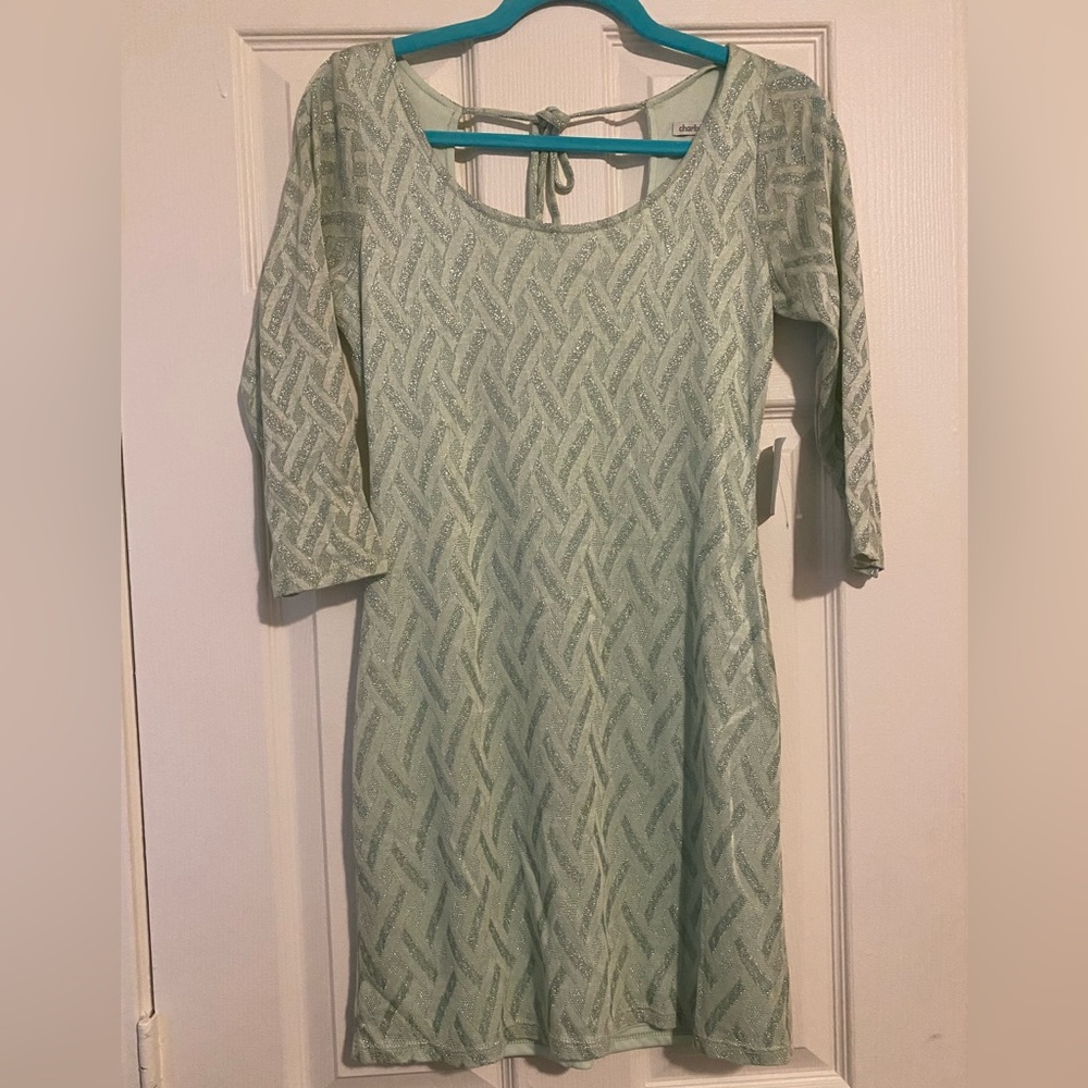 Charlotte Russe shimmer mint green mini dress